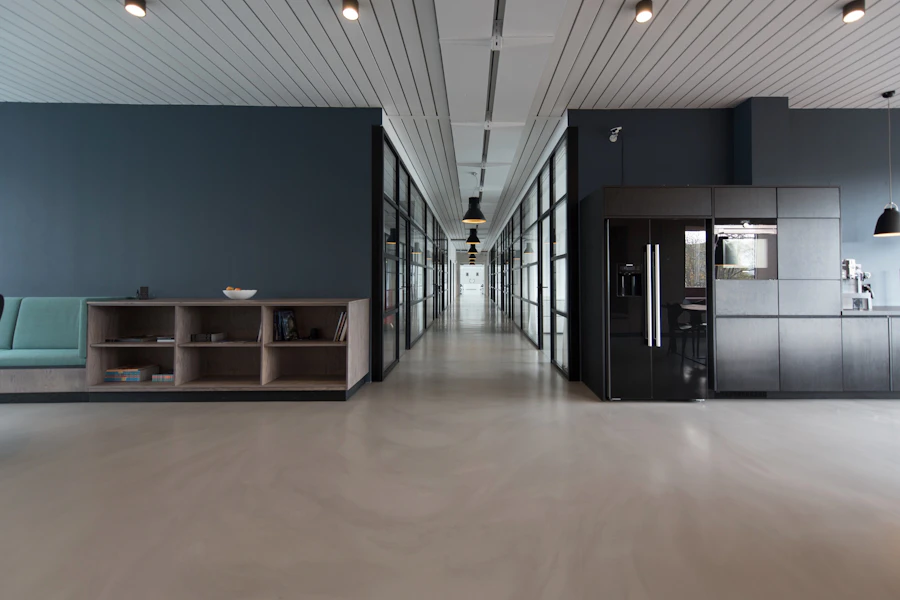 Calm, naturally lit office interior